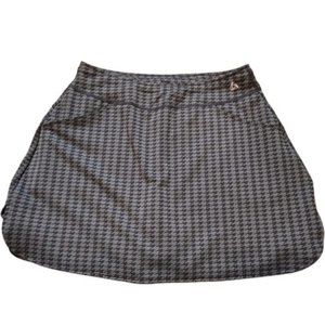 NWT Jockey Person to Person Athletic Skort Gray Black Houndstooth Size Medium